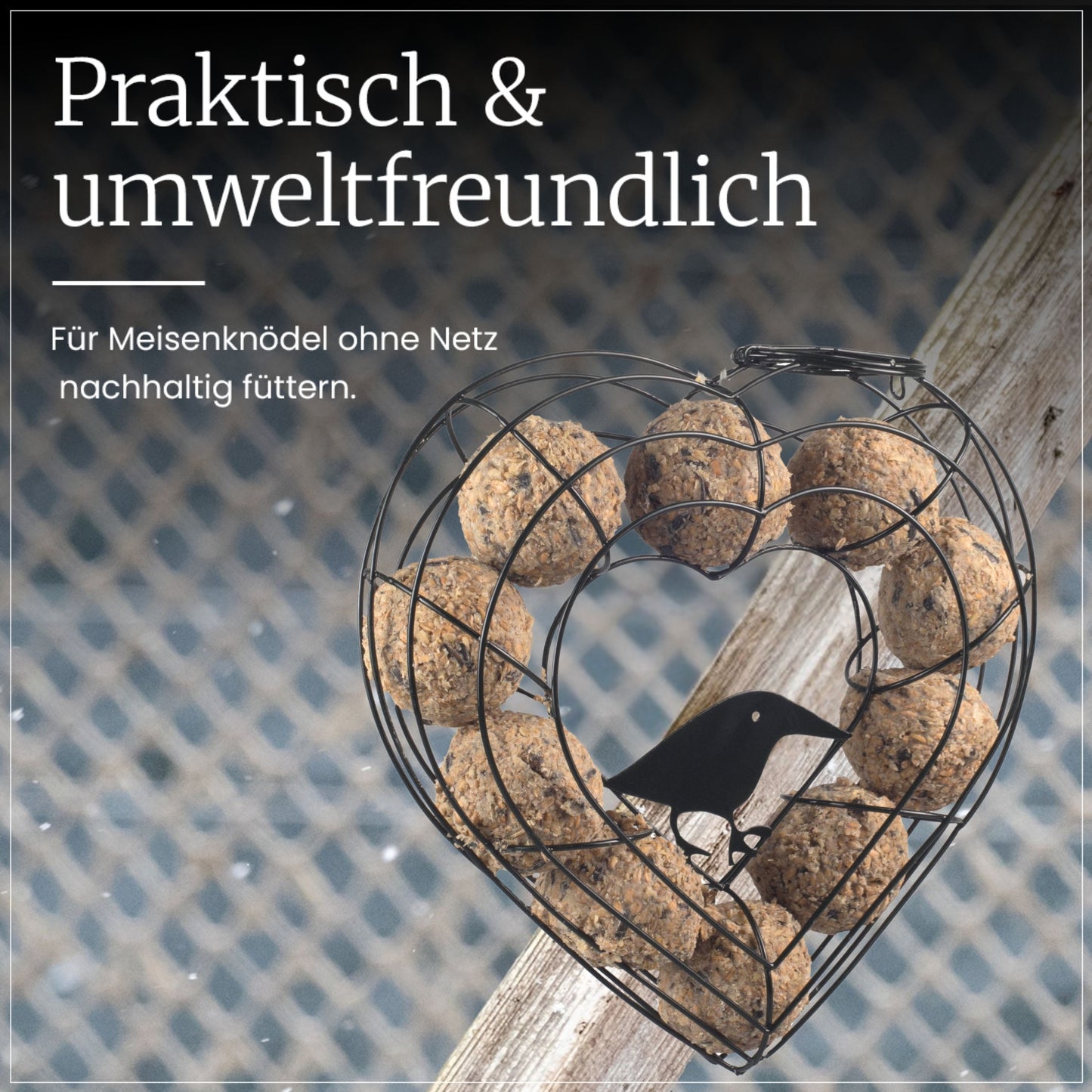 Futterherz - Halterung für Meisenknödel ohne Netz