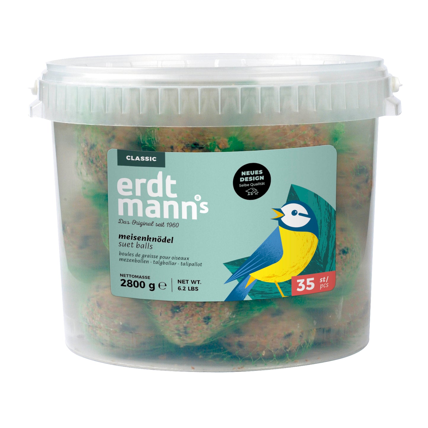 35 Meisenknödel mit Netz im Eimer | 2,8 kg