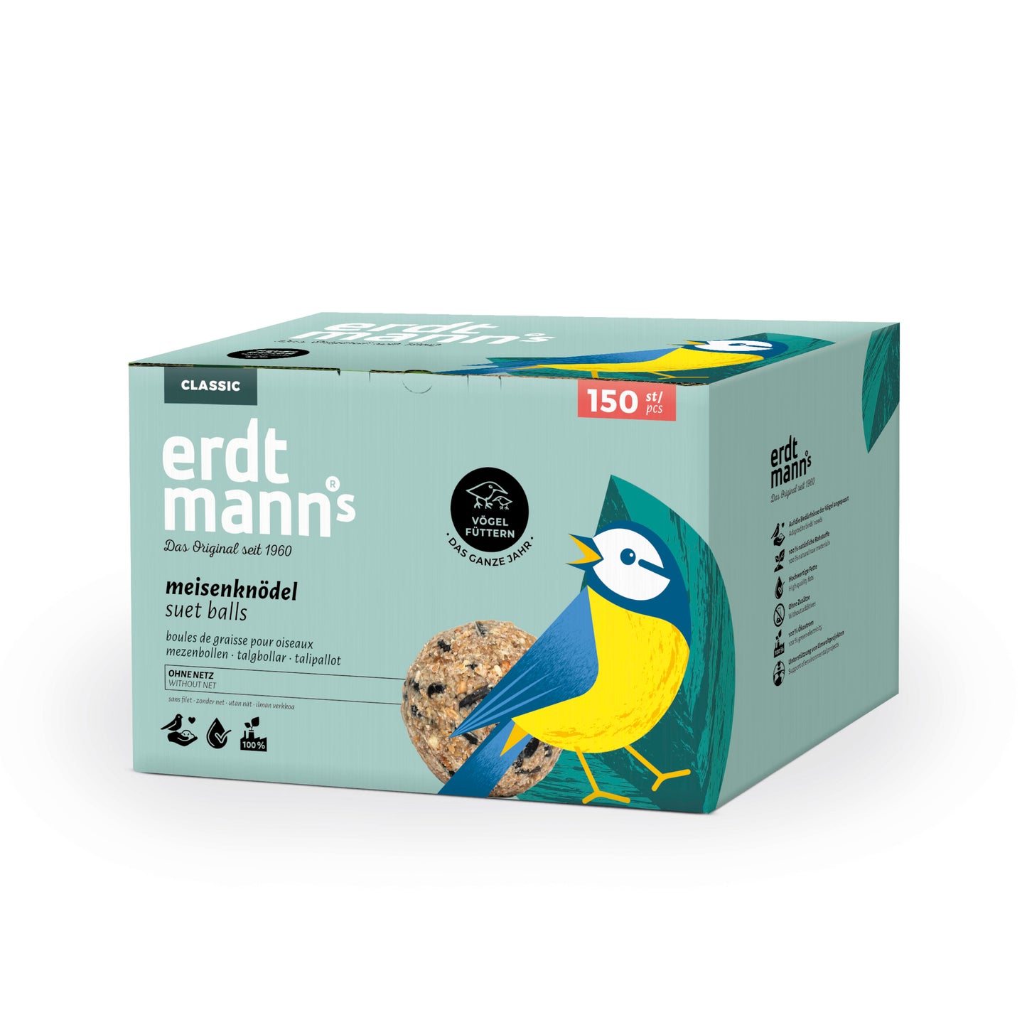 150 Meisenknödel ohne Netz im Karton | 13,8 kg