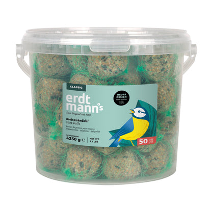 50 Meisenknödel mit Netz im Eimer | 4,25 kg