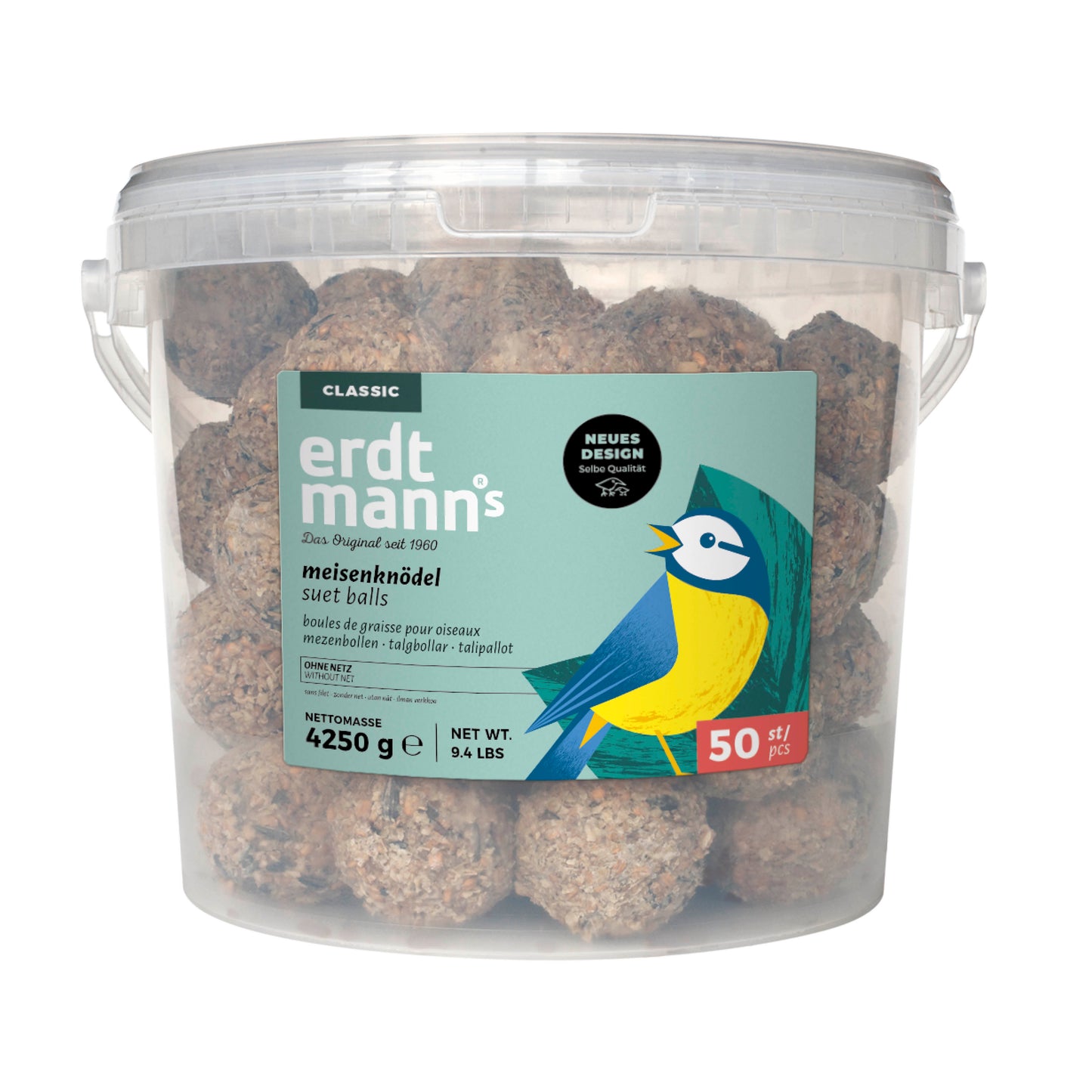 50 Meisenknödel ohne Netz im Eimer | 4,25 kg