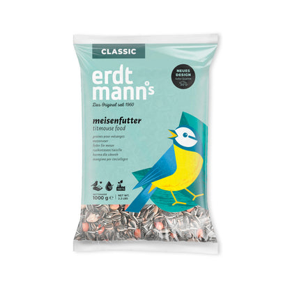 Meisenfutter - Hochwertiger Inhalt aus Sonnenblumenkernen, Erdnüssen und Hanfsaat