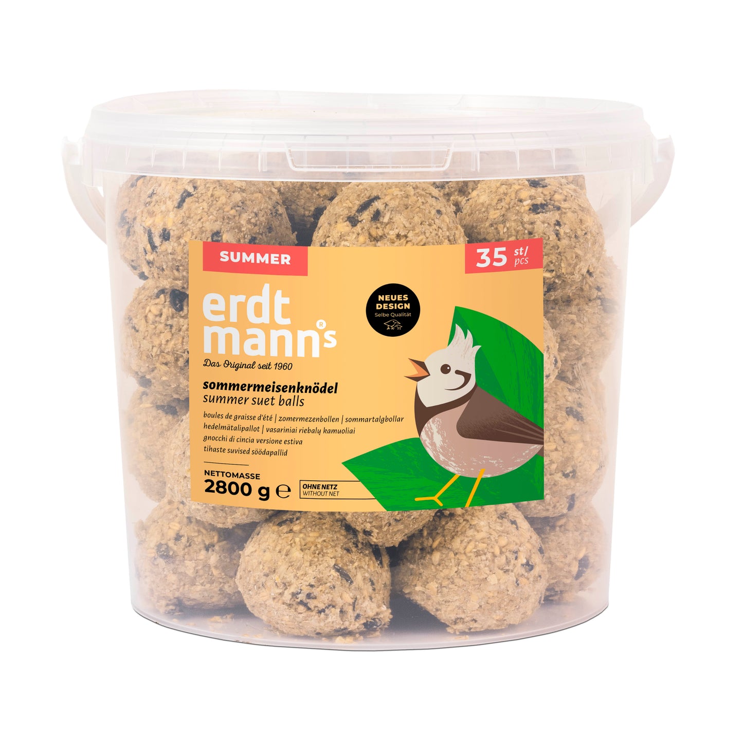 35 Sommer-Meisenknödel im Eimer ohne Netz