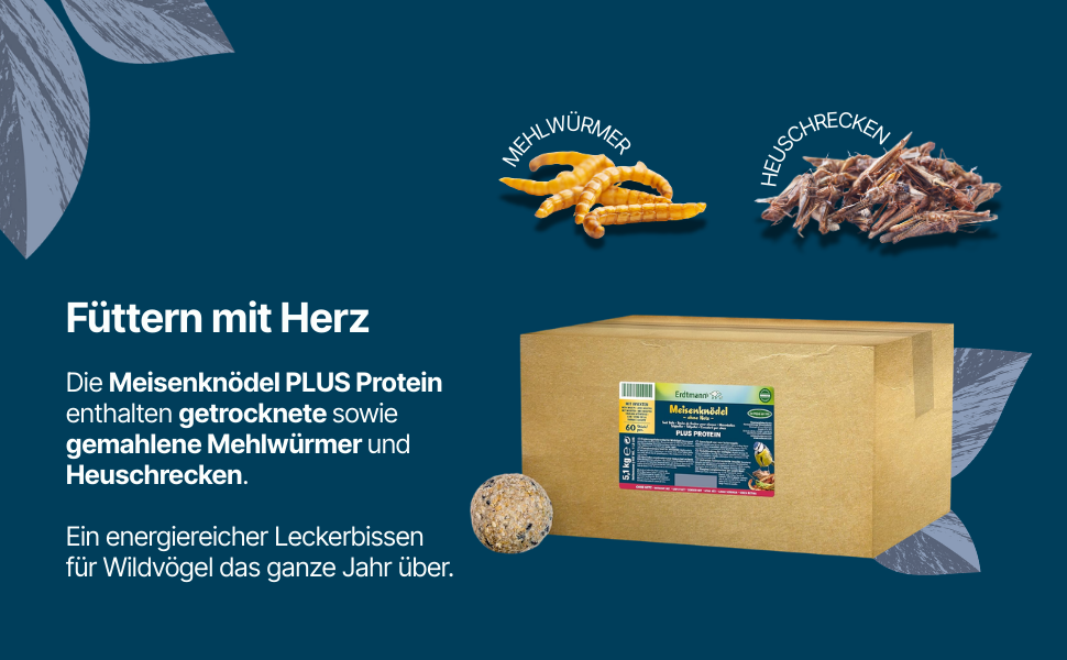 Meisenknödel PLUS Protein - 60 Stück ohne Netz im Karton - 5,1 kg